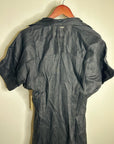 Cleobella 100% Linen Black Gilli Button Down Short Sleeve Midi Dress