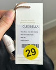 Cleobella 100% Linen Black Gilli Button Down Short Sleeve Midi Dress