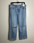 J. Crew 100% Cotton 1984 Lower Rise Distressed Wide Leg Jean