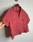 Anthropologie Pilcro 100% Linen Boxy Short Sleeve Button Down Top
