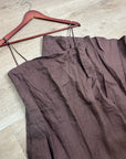 Buck Mason 100% Linen Cross Hatch Linen East End Tank Maxi Dress in Brown