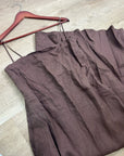Buck Mason 100% Linen Cross Hatch Linen East End Tank Maxi Dress in Brown