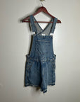 AG 100% Cotton Denim Overalls Shorts Distresssed Chewed Hem