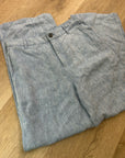 Madewell 100% Linen The Zoe Relaxed Straight Leg Pant in Sunfaded Blue