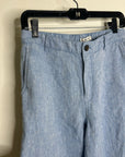 Madewell 100% Linen The Zoe Relaxed Straight Leg Pant in Sunfaded Blue