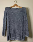 Aritzia Babaton Linen & Silk Knitted Pullover V- Neck Sweater
