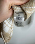 Outerknown 100% Organic Cotton Tan White Plaid Button Down Blanket Shirt