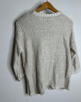 Eileen Fisher Organic Linen Cotton Knit Textured Short Sleeve Sweater Top