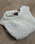 Eileen Fisher Organic Linen Cotton Knit Textured Short Sleeve Sweater Top