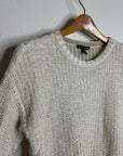 Eileen Fisher Organic Linen Cotton Knit Textured Short Sleeve Sweater Top
