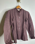 Ex - Voto 100% Cotton Plum Brown Long Sleeve Olivia Button Down Blouse