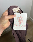 Ex - Voto 100% Cotton Plum Brown Long Sleeve Olivia Button Down Blouse