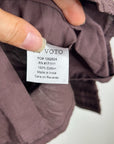 Ex - Voto 100% Cotton Plum Brown Long Sleeve Olivia Button Down Blouse