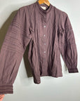 Ex - Voto 100% Cotton Plum Brown Long Sleeve Olivia Button Down Blouse