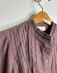 Ex - Voto 100% Cotton Plum Brown Long Sleeve Olivia Button Down Blouse