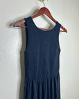 Nation LA 100% Pima Cotton Smocked Clementine Midi Dress Navy Blue
