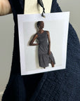 Nation LA 100% Pima Cotton Smocked Clementine Midi Dress Navy Blue