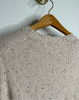 Theory Wool Cashmere Neutral Cable Knit Cream Cropped Sweater