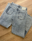 AG 100% Cotton Denim Clove Patched Two Tone Relaxed Vintage Straight Leg Jean