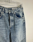 AG 100% Cotton Denim Clove Patched Two Tone Relaxed Vintage Straight Leg Jean