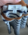 AG 100% Cotton Blue Striped Two Tone T - Shirt