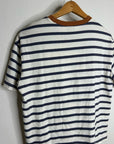 AG 100% Cotton Blue Striped Two Tone T - Shirt