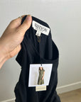 Nation LA 100% Pima Cotton Black Cinched T- Shirt Short Sleeve Midi Dress