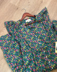 Trovata 100% Cotton Kristi Tiered Floral Button Down Short Sleeve Midi Dress