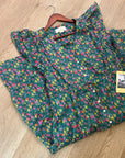 Trovata 100% Cotton Kristi Tiered Floral Button Down Short Sleeve Midi Dress