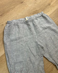 Eileen Fisher 100% Organic Linen Light Blue Capri Cropped Straight Leg Pant