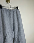 Eileen Fisher 100% Organic Linen Light Blue Capri Cropped Straight Leg Pant