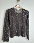 TSE 100% Cashmere Brown Neutral Textured Stitch Pullover Sweater