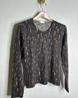 TSE 100% Cashmere Brown Neutral Textured Stitch Pullover Sweater