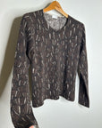TSE 100% Cashmere Brown Neutral Textured Stitch Pullover Sweater