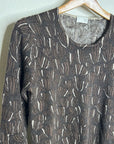 TSE 100% Cashmere Brown Neutral Textured Stitch Pullover Sweater