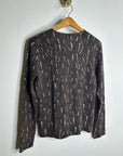 TSE 100% Cashmere Brown Neutral Textured Stitch Pullover Sweater