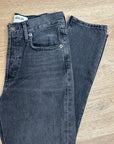 AGOLDE 100% Cotton Denim Fen High Rise Relaxed Tapered Leg Black Jean