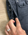 AGOLDE 100% Cotton Denim Fen High Rise Relaxed Tapered Leg Black Jean