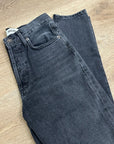 AGOLDE 100% Cotton Denim Fen High Rise Relaxed Tapered Leg Black Jean