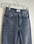 AGOLDE 100% Cotton Denim Fen High Rise Relaxed Tapered Leg Black Jean