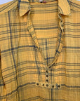 Anthropologie Pilcro 100% Cotton Crinkle Gauze Plaid Long Tunic Top