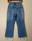 Moussy 100% Cotton High Waisted Cropped Raw Hem Jean