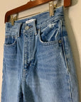 Moussy 100% Cotton High Waisted Cropped Raw Hem Jean