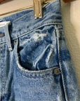 Moussy 100% Cotton High Waisted Cropped Raw Hem Jean