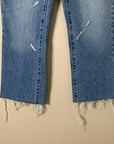 Moussy 100% Cotton High Waisted Cropped Raw Hem Jean