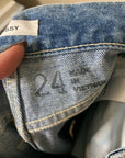 Moussy 100% Cotton High Waisted Cropped Raw Hem Jean