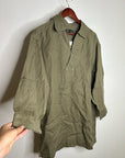 J. Crew 100% Linen Popover Long Sleeve Mini Dress in Army Green