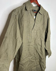 J. Crew 100% Linen Popover Long Sleeve Mini Dress in Army Green