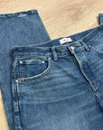 Madewell 100% Cotton Dean Easy Straight Leg Rigid Jean in Greendale Wash