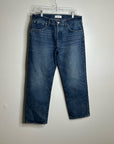 Madewell 100% Cotton Dean Easy Straight Leg Rigid Jean in Greendale Wash